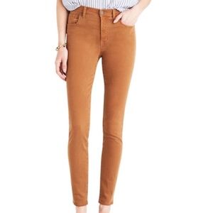 MADEWELL 9” High-Rise Skinny Mustard Brown Pants Size 25